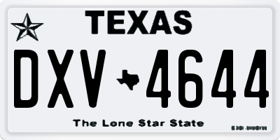 TX license plate DXV4644