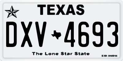 TX license plate DXV4693