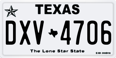 TX license plate DXV4706
