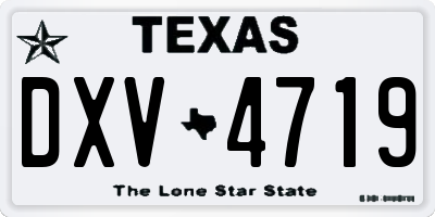 TX license plate DXV4719