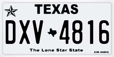 TX license plate DXV4816
