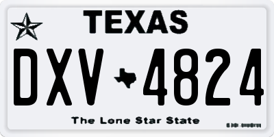 TX license plate DXV4824