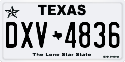 TX license plate DXV4836
