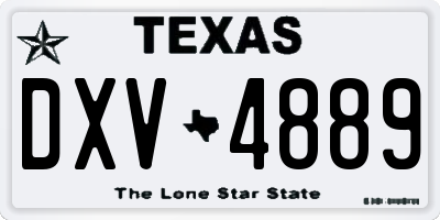 TX license plate DXV4889