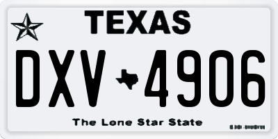 TX license plate DXV4906