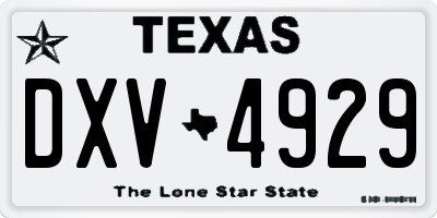 TX license plate DXV4929