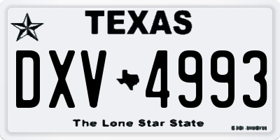 TX license plate DXV4993