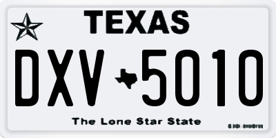 TX license plate DXV5010