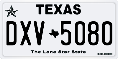 TX license plate DXV5080