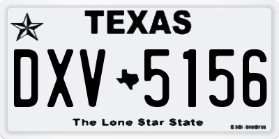TX license plate DXV5156