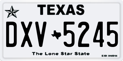 TX license plate DXV5245
