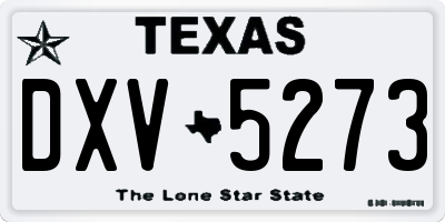 TX license plate DXV5273