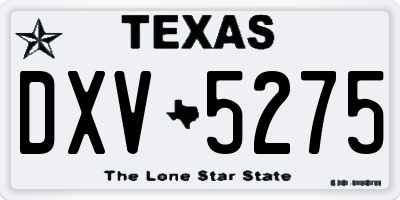 TX license plate DXV5275