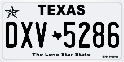 TX license plate DXV5286