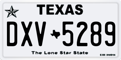 TX license plate DXV5289