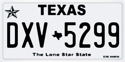 TX license plate DXV5299