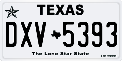 TX license plate DXV5393