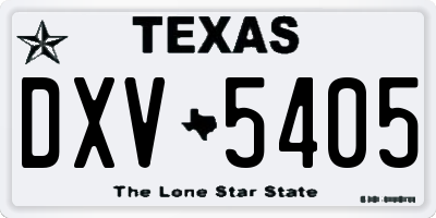 TX license plate DXV5405