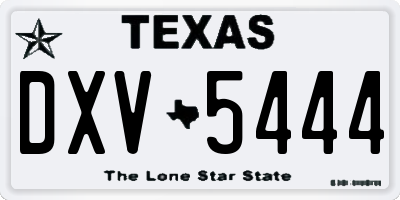 TX license plate DXV5444