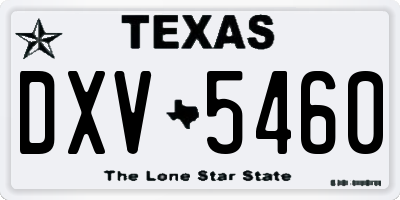 TX license plate DXV5460
