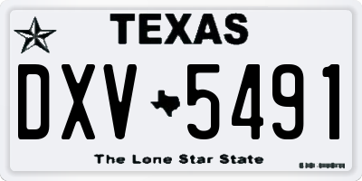 TX license plate DXV5491