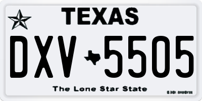 TX license plate DXV5505