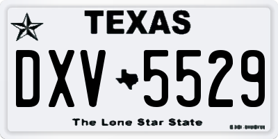 TX license plate DXV5529