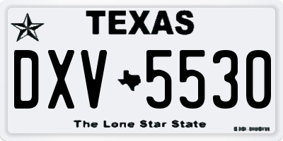TX license plate DXV5530
