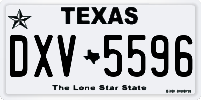TX license plate DXV5596