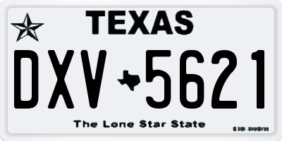 TX license plate DXV5621