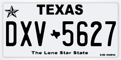 TX license plate DXV5627