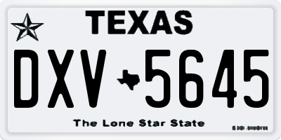 TX license plate DXV5645