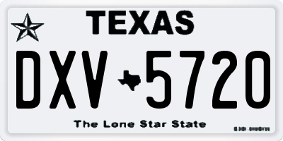 TX license plate DXV5720