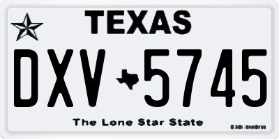 TX license plate DXV5745