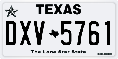 TX license plate DXV5761