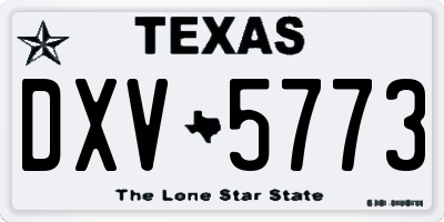 TX license plate DXV5773