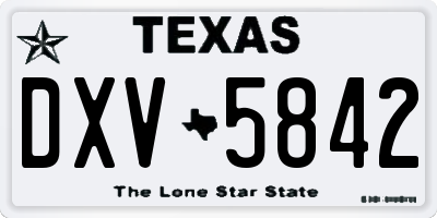 TX license plate DXV5842