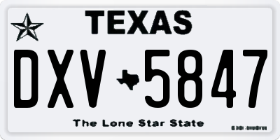 TX license plate DXV5847