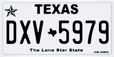 TX license plate DXV5979