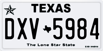 TX license plate DXV5984