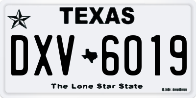 TX license plate DXV6019