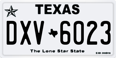 TX license plate DXV6023