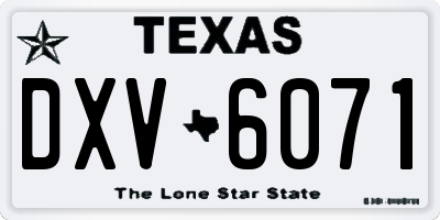 TX license plate DXV6071