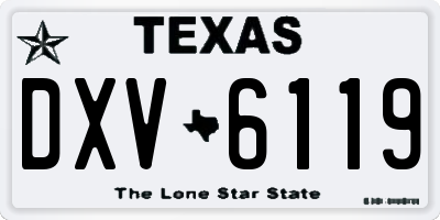 TX license plate DXV6119