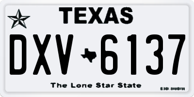 TX license plate DXV6137