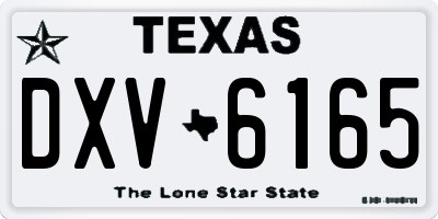 TX license plate DXV6165