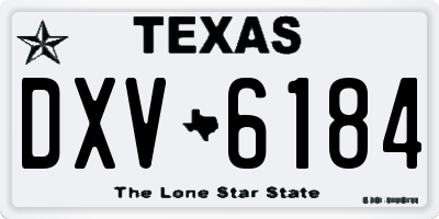 TX license plate DXV6184