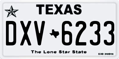 TX license plate DXV6233