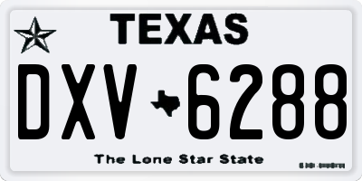 TX license plate DXV6288
