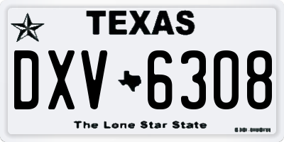 TX license plate DXV6308